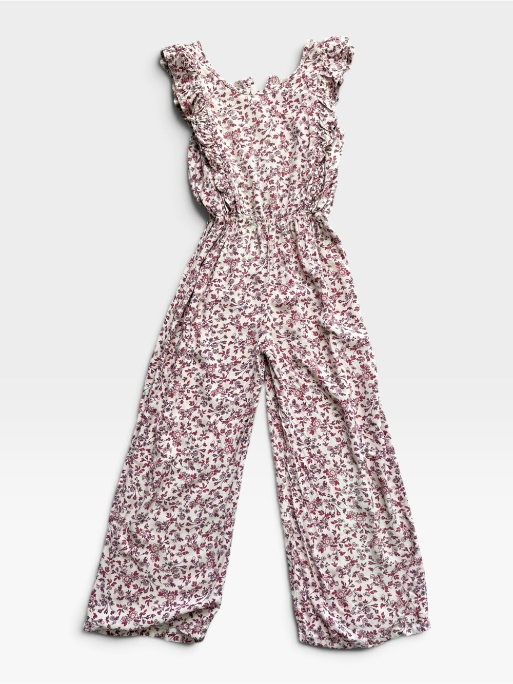 Btween Girls Floral Ruffle Sleeve Pant Romper | Size 10